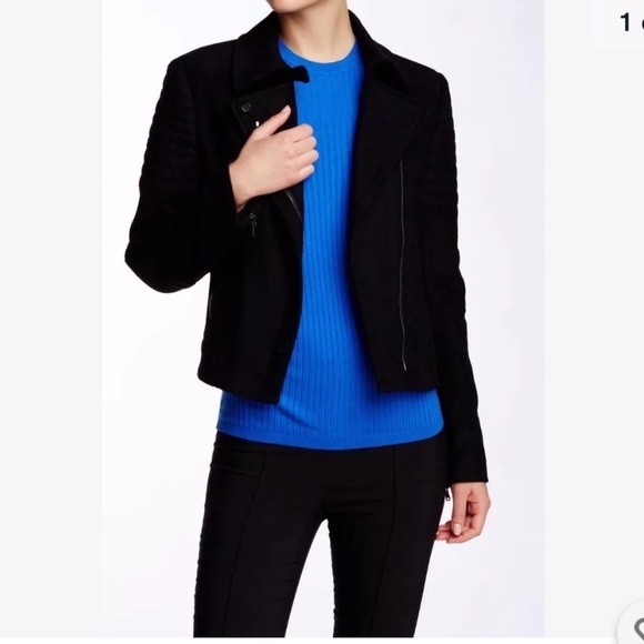 Vince quilted contrast wool blend jacket